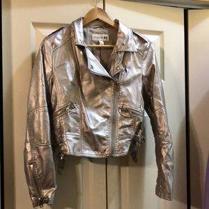 Metallic Motor faux leather jacket